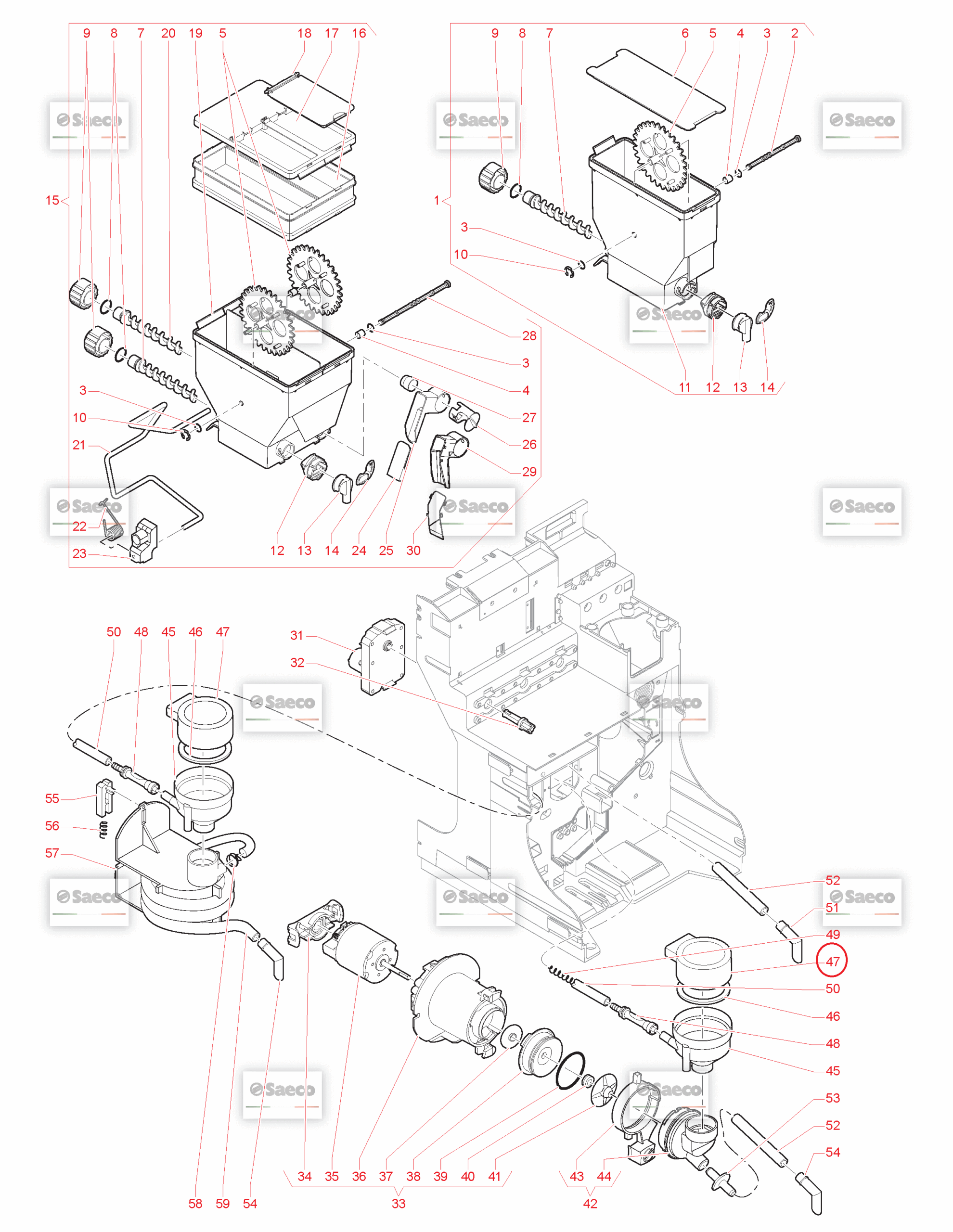 Capac Palnie Mixer Saeco Phedra - imagine 3
